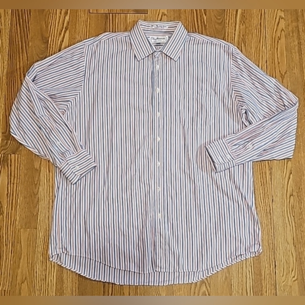 Burberrys of London Men's Long Sleeve Button Down Striped Shirt, Size: 17.5-36